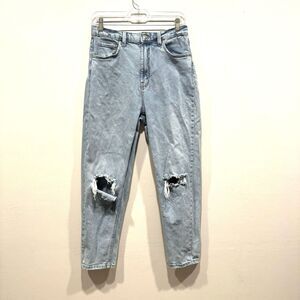 Wild Fable Jeans Super High Rise Mom Jean Medium Wash Denim Distressed Womens 8